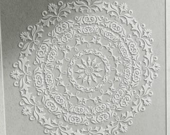 Mandala Wall Stencil, Baroque Ceiling Medallion Style, Mandala Wall Art, Reusable DIY Craft Mylar Stencil, Mandala Wall Decor, Yoga Wall Art
