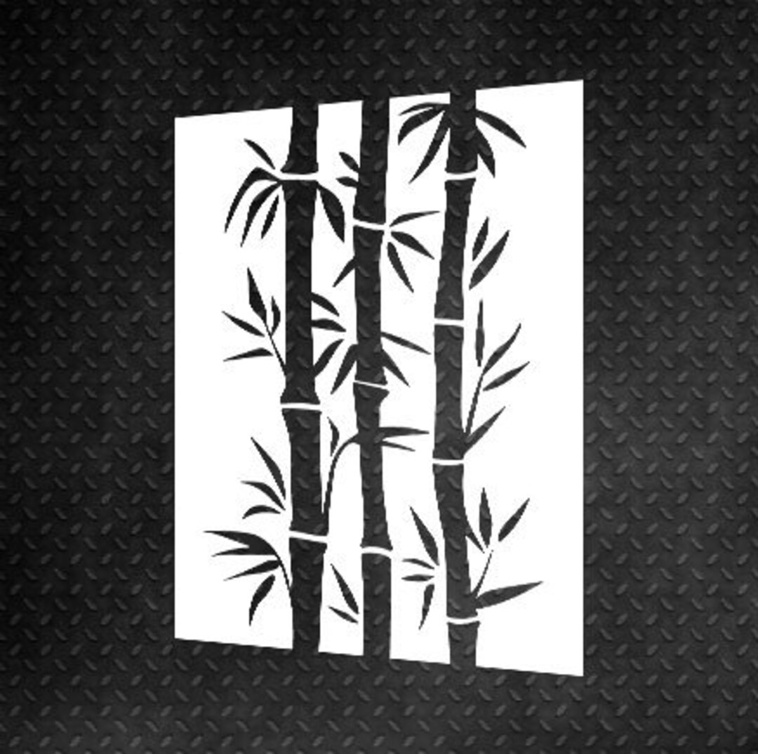 Bamboo Stencil, Bamboo Pattern Stencil, Oriental Bamboo Stencil, Tropical Wall Stencil ...