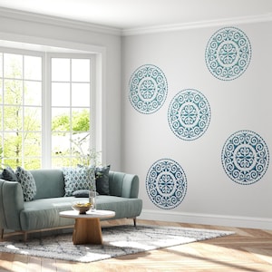 Round Mandala Stencil, Decorative Wall and Furniture Template, Reusable Boho Pattern for Painting, DIY Craft Stencil, Mandala Pattern
