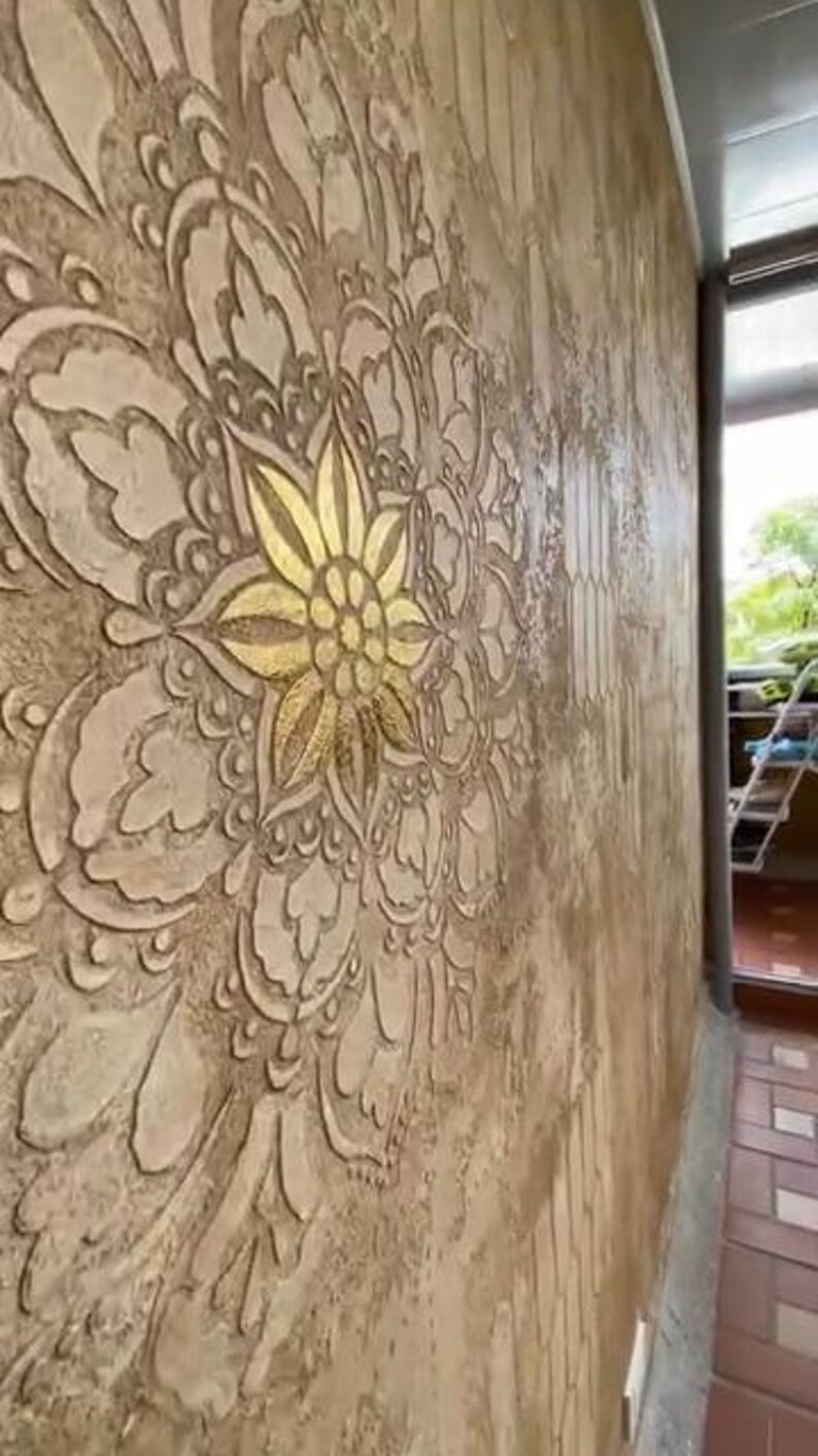 3-piece Wall Stencil Set, Moroccan Tile, Floral Mandala and Geometric ...