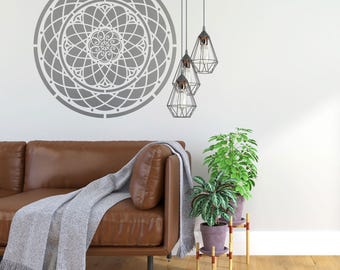 Mandala Wall Stencil, Yoga Wall Art, Mandala Wall Art, Reusable DIY Craft Mylar Stencil, Mandala Wall Decor, Yin Yang Mandala, Mandala Decor