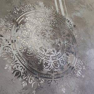 Mandalastencil voor gips en schilderen, stencil grote muurdecoratie voor doe-het-zelfrenovatie, geometrische meubelstencil, herbruikbare vloerstencil