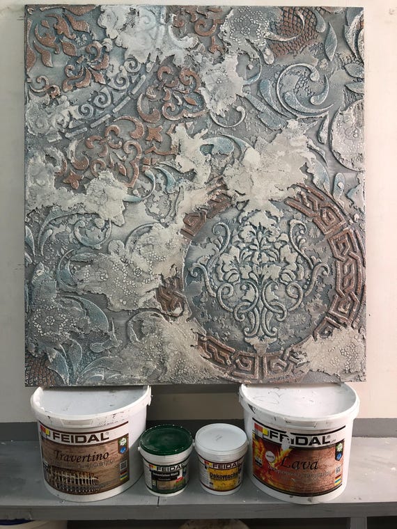 Set Di 16 Stencil Da Parete Talavera 20x20 Cm - Riutilizzabili Per Dipingere Su Mobili, Pavimenti, Pareti E Tela Con Gancio Porta-stencil