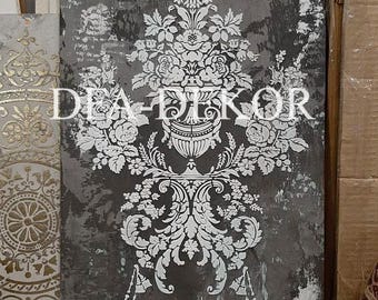 Reusable Floral Damask Stencil, Unique Mylar Stencils for Home Decor, Perfect for Walls and Furniture, Wall Patterns, Damask Pattern