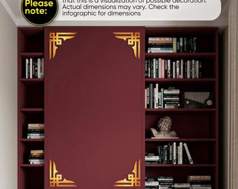 Gold Corner Door Decals, Luxury Mirror Trim Set, Self-Adhesive Decorative Corners for Cabinets or Walls, Elegant Home Interior Decor