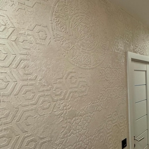 Juego de plantillas de pared, herramientas para manualidades de decoración del hogar, plantillas con patrones geométricos marroquíes, plantillas reutilizables para arte mural. imagen 7