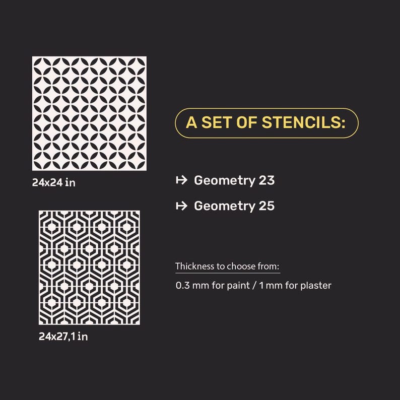Concrete Wall Stencil, Texture Pattern Set, Cement Finish Design ...