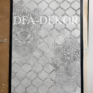 Damask Wall Stencil, Damask Plaster Stencil, Furniture Transfers, Transfers for Furniture, Wall Stencils, Transfert meuble, Floor Stencil