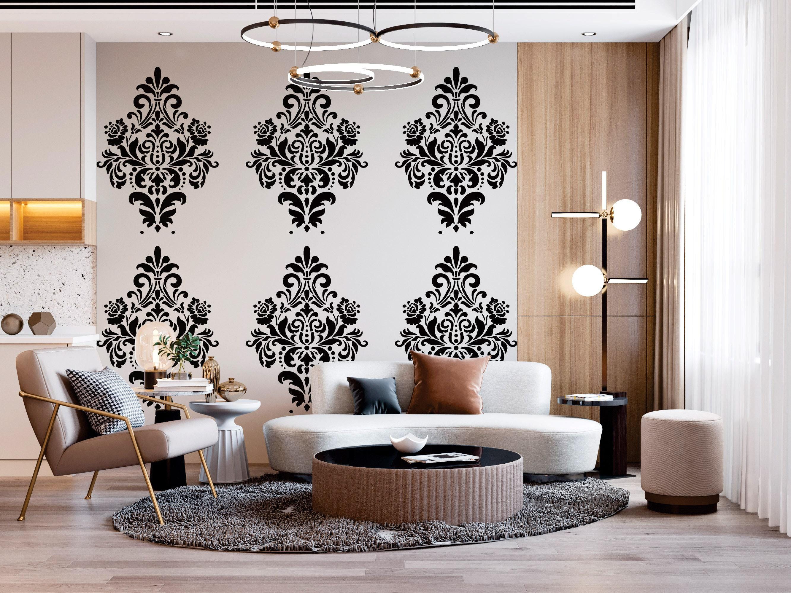 Damask Allover Stencil, Wall Stencil Pattern, Reusable Wall Decor ...