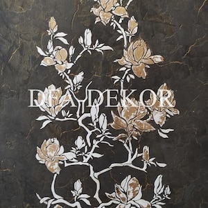 Flower Stencil, Flower Painting Stencil, Reusable Flower Stencils for Wall, Reusable Mylar Stencil, Flower Plaster Template Stencil