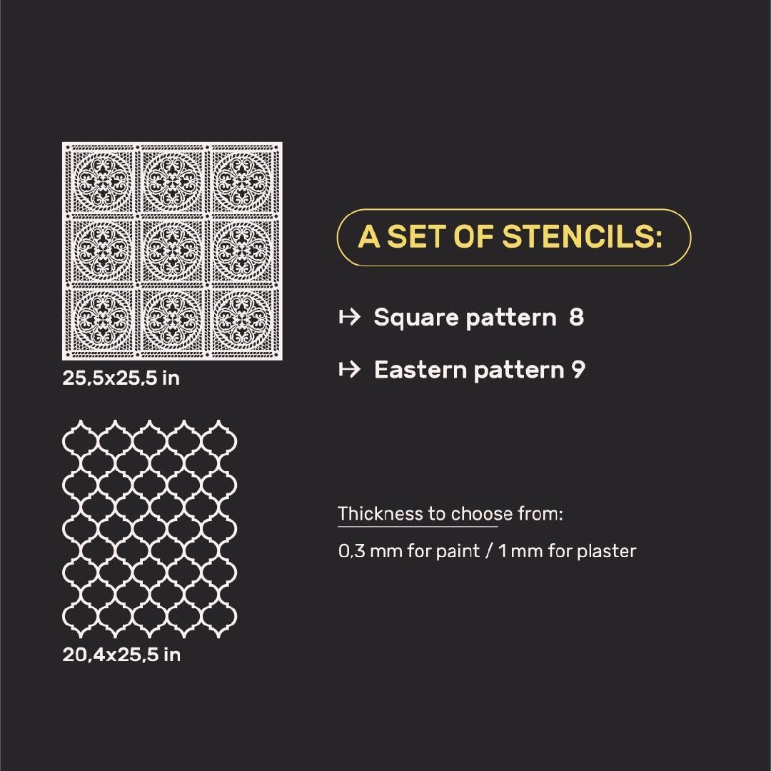 Decorative Stencils Set, Reusable Wall Art Stencils, DIY Home Decor ...