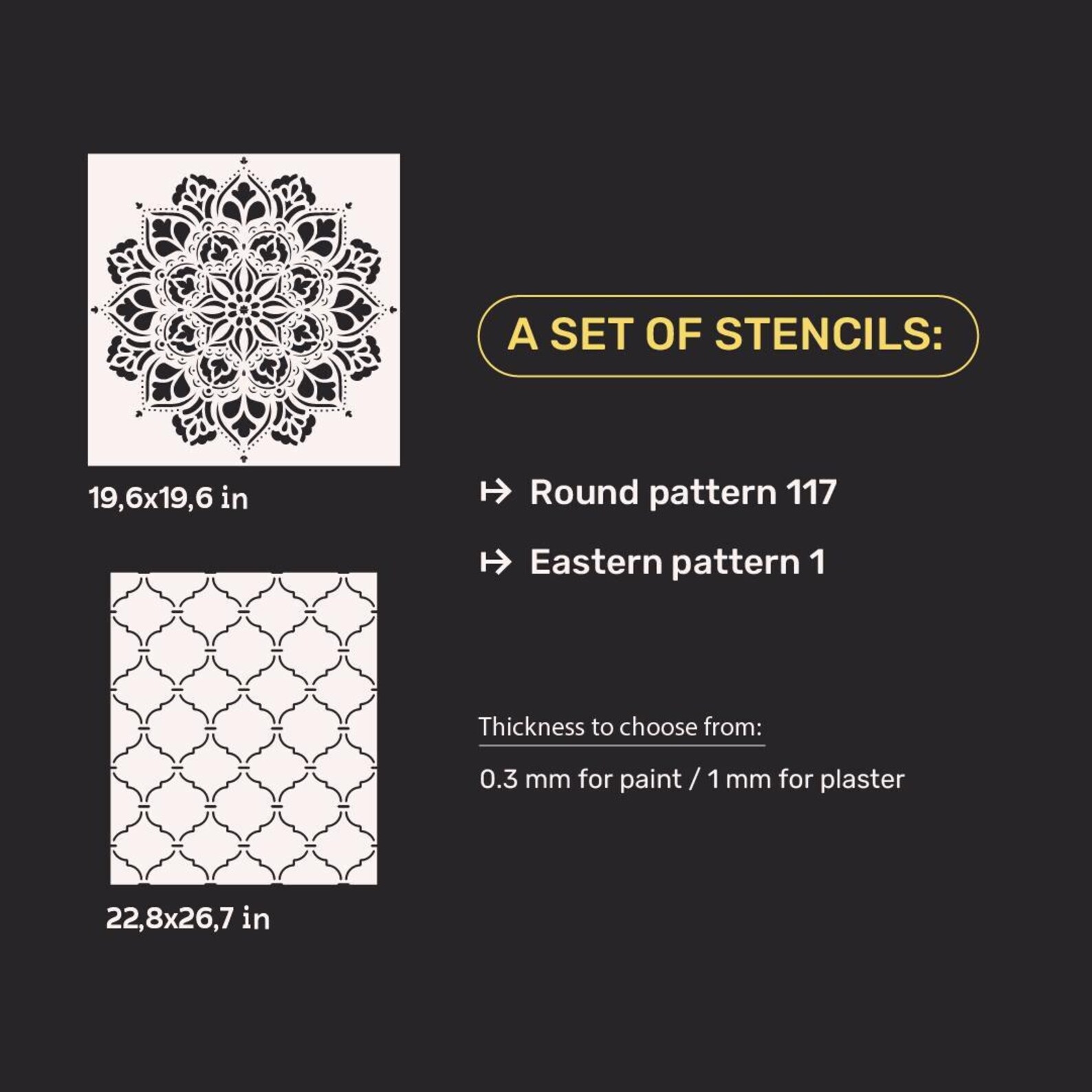 Wall Stencils Set, Mandala Stencil, Moroccan Pattern Stencil, DIY Wall ...