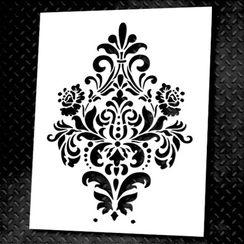 Damask Wall Stencil, Stencils Set, Painting Wall, Art Craft Airbrush, Reusable Decor, Damask