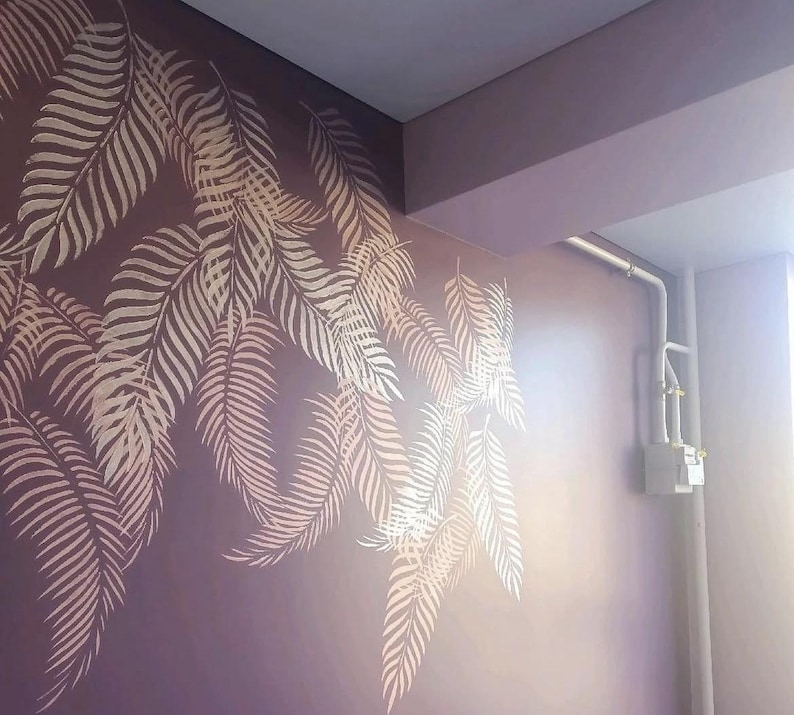 Wall Stencils Set Large Leaf Feather Designs, Large Decorative Stencils ...
