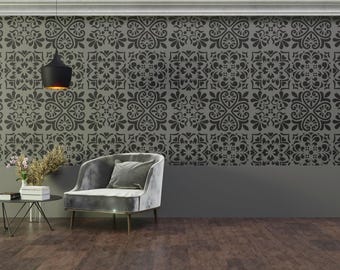 Mosaic Tile Stencils Set, Moroccan Tile Stencil, Mosaic Wall Stencil, Reusable Stencil, Stencil Design, Tile Stencil
