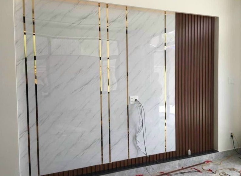 Mirror Golden Strips on the Wall or Furniture, Mirror Gold Strip Wall