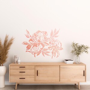 Stencil peonia, stencil fiore, stencil floreale, stencil botanico, stencil natura, stencil alstroemeria, stencil fiore peonia, stencil da parete