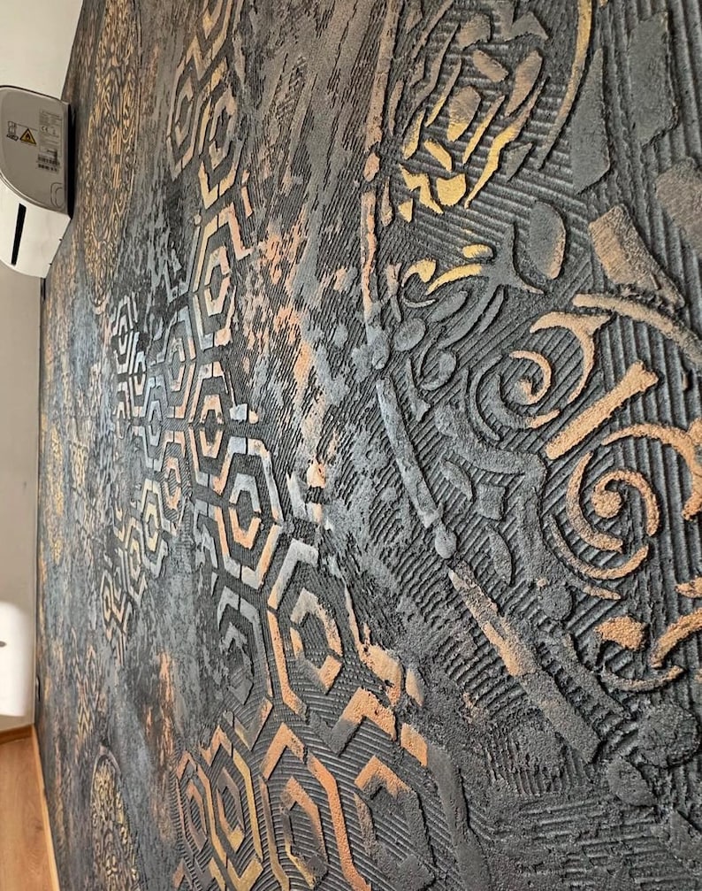 Juego de plantillas de pared, herramientas para manualidades de decoración del hogar, plantillas con patrones geométricos marroquíes, plantillas reutilizables para arte mural. imagen 6