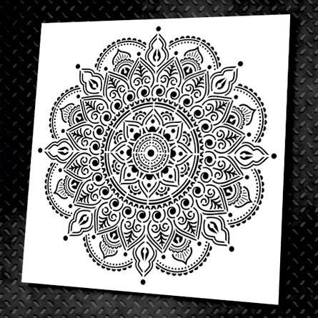 BackgroundTurnOver 30 Cm Damask Schablone – Wiederverwendbare Mandala-Vorlage Für Wände, Böden & Möbel