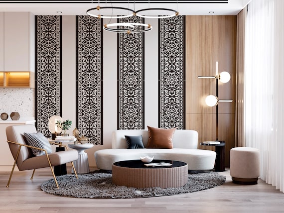 ステンシルセット、ダマスク壁ステンシル、寝室用壁装飾、壁画、アート