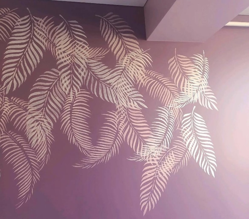 Wall Stencils Set Large Leaf Feather Designs, Large Decorative Stencils ...