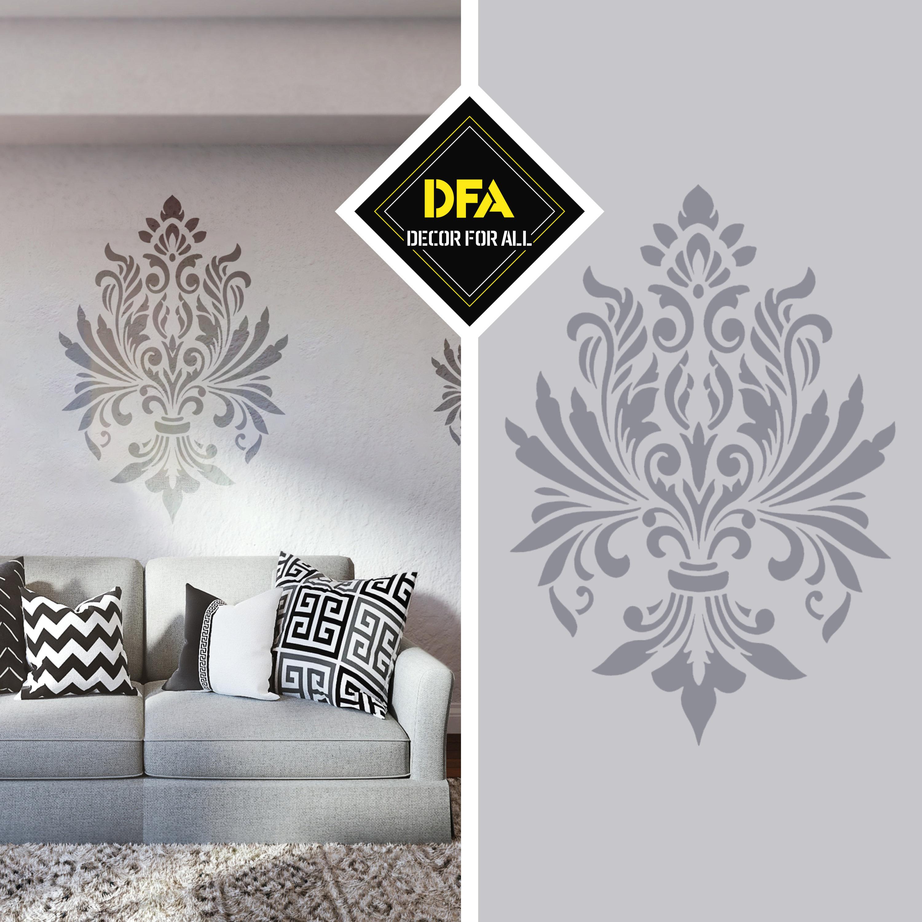 Damask Wall, Damask Wall Stencil, Wall Damask Stencils, Home Decor ...
