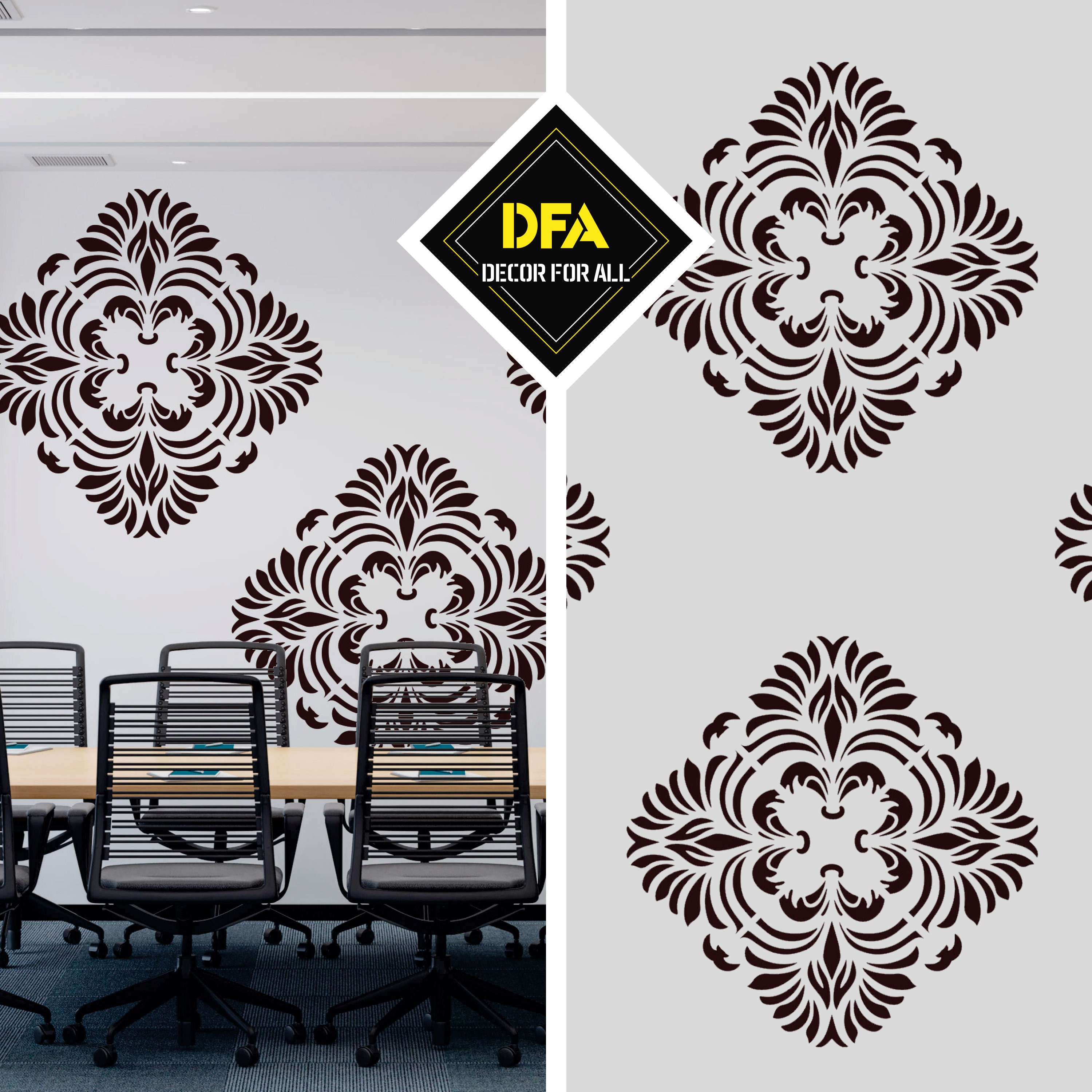 Reusable Stencils for Painting, Damask Stencilwall Decor and Crafts ...