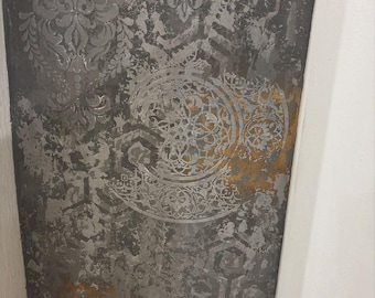 Damask Mandala Geometric Stencil Set, Reusable Wall Templates for Paint & Plaster, Wallpaper Effect Accent Wall, Vintage DIY Home Decor Art