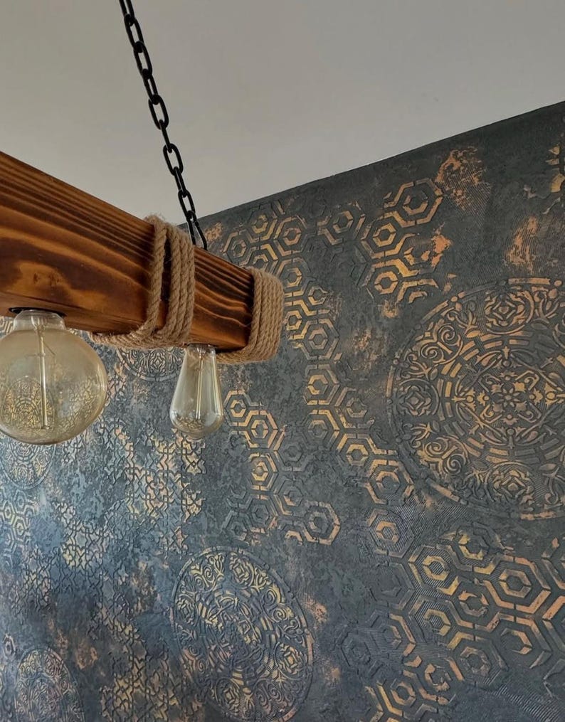 Juego de plantillas de pared, herramientas para manualidades de decoración del hogar, plantillas con patrones geométricos marroquíes, plantillas reutilizables para arte mural. imagen 5