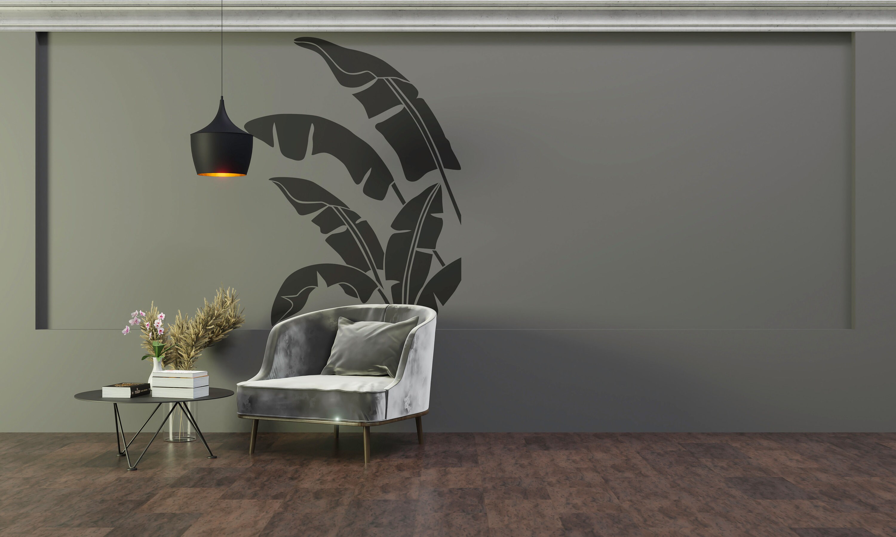 Banana Leaf Allover Stencil, Tropical Room Makeover, Banana Leaf Home Decor, Tropical Leaf Wall