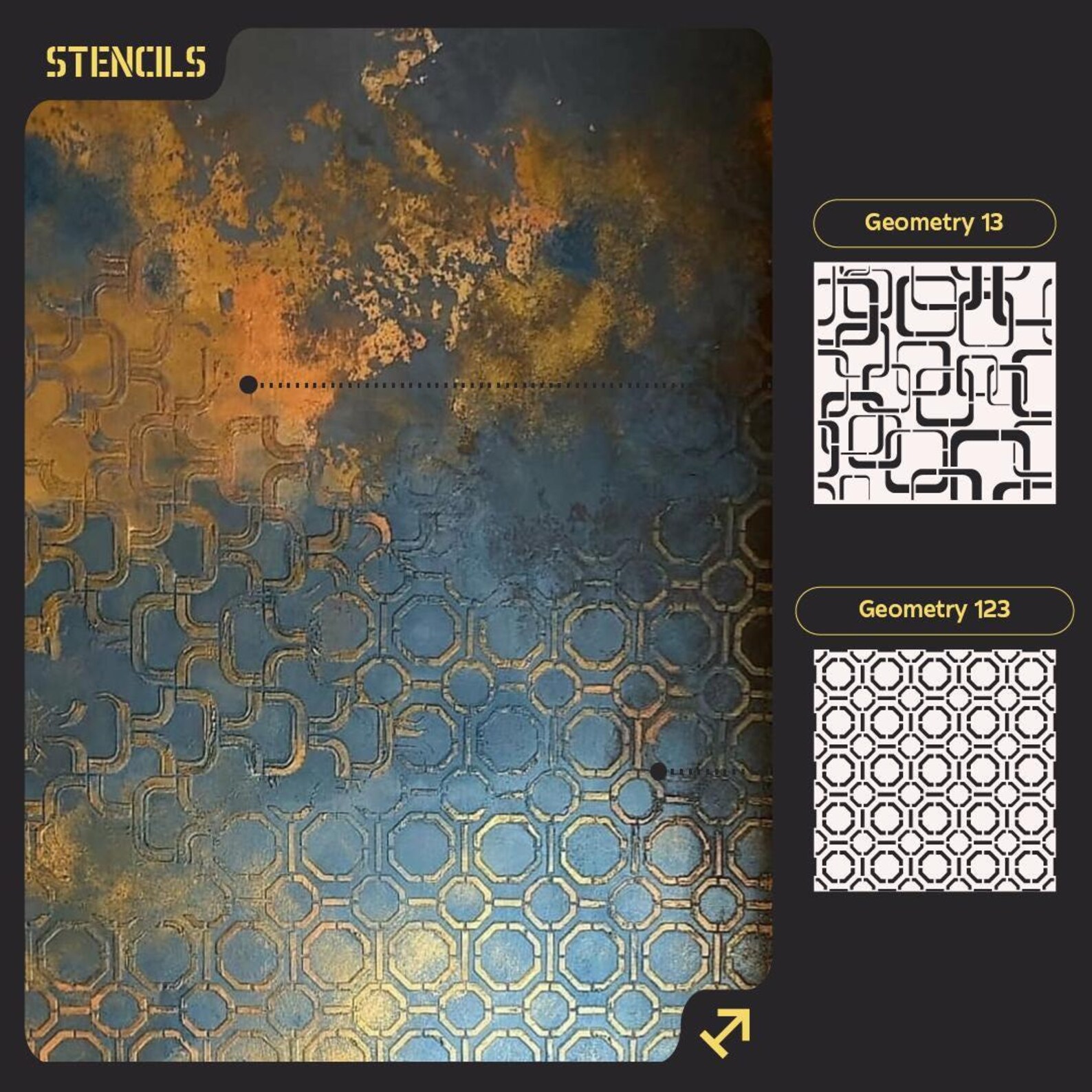 Wall Stencils Set, Decorative Concrete Stencil, Large Wall Stencils for ...