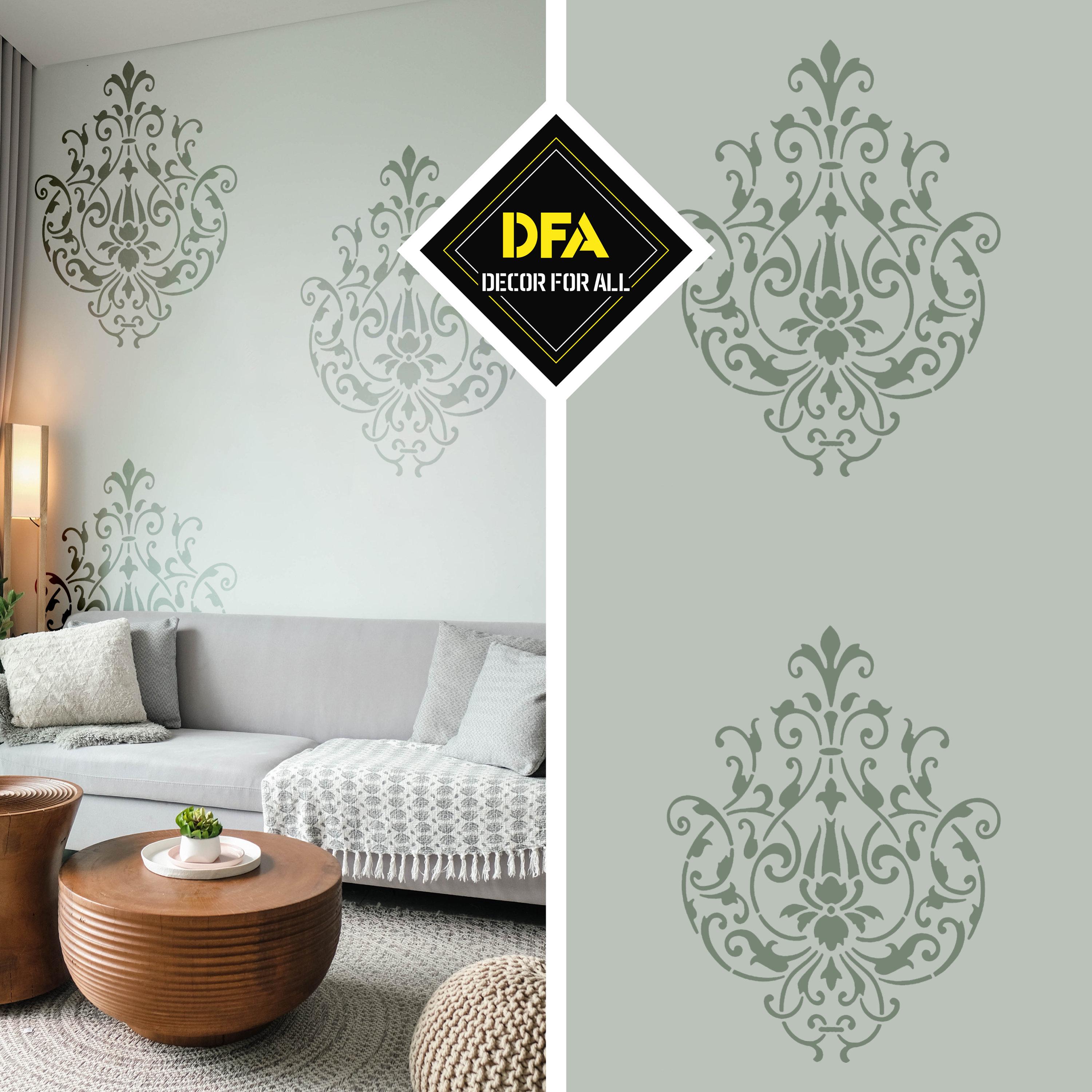Damask Wall, Damask Wall Stencil, Wall Damask Stencils, Home Decor ...