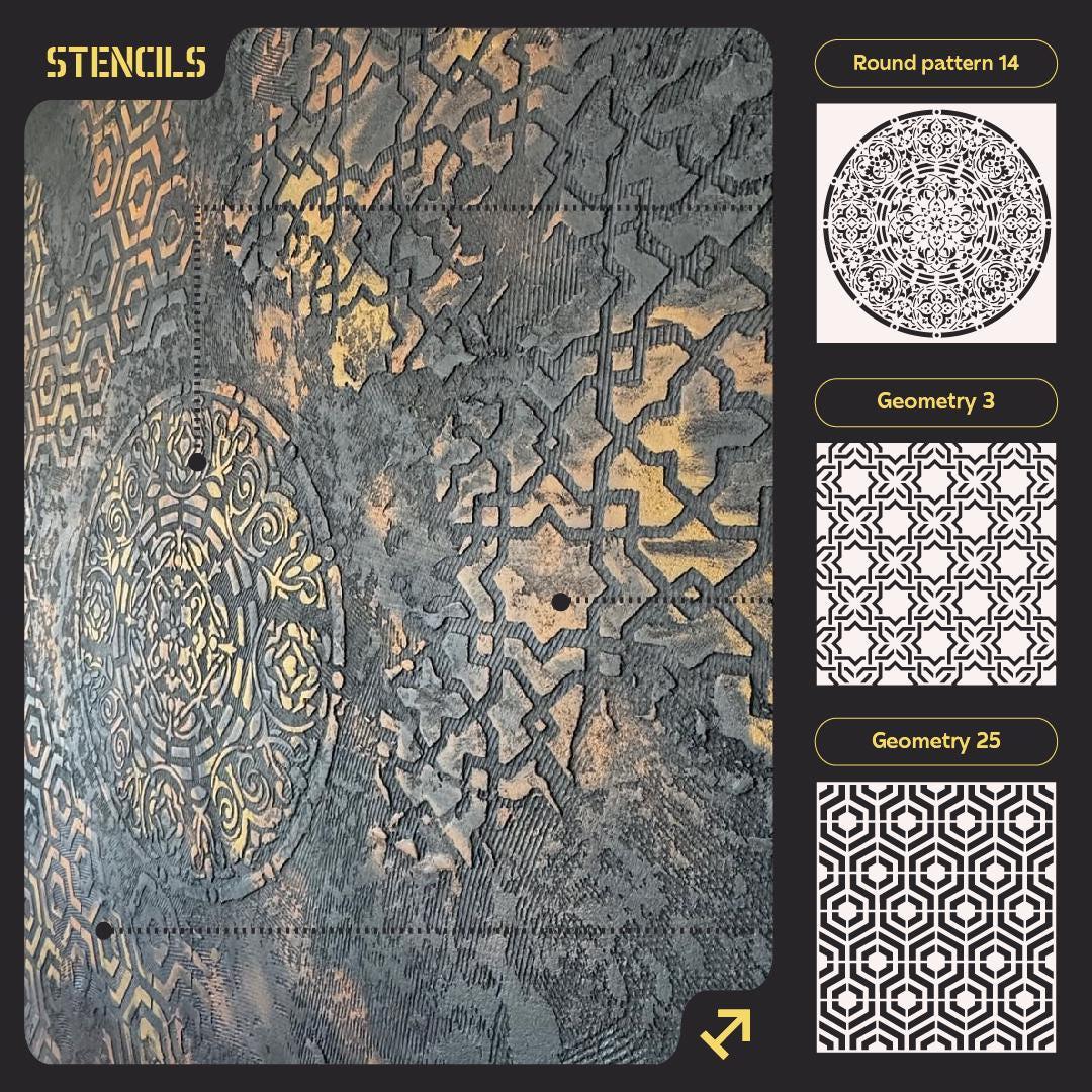 Wall Stencils Set, DIY Home Decor Craft Tools, Wall Stencils Set ...