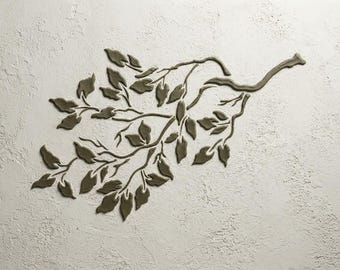 Tree Branch Stencil with Leaves, Botanical Wall Stencil, Reusable Leaf Branch Template, Nature Stencil for Painting, DIY Home Decor