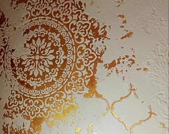 Extra Large Wall Stencil Set, Mandala and Moroccan Geometric Patterns, Reusable Plaster Painting Stencils for Walls, Floors and Tile Decor