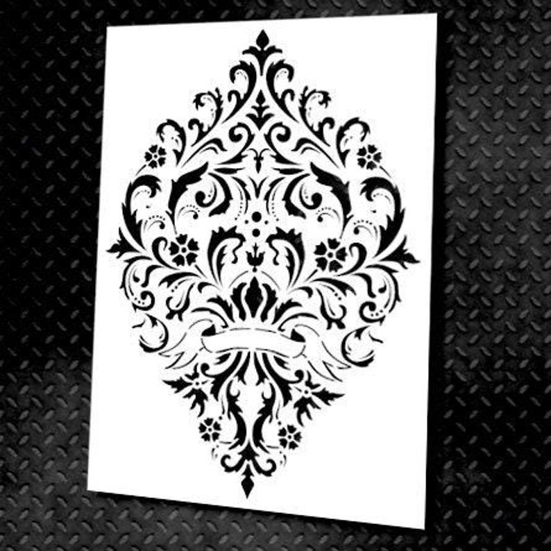 Damask Wall Stencil, Reusable Stencils for Wall, DIY Home Decor, Unique ...