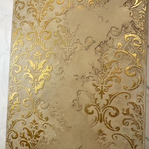 Pochoir motif damassé pour décoration murale, décoration murale bricolage avec pochoir oriental et plâtre décoratif, pochoir en plâtre élégant motif oriental