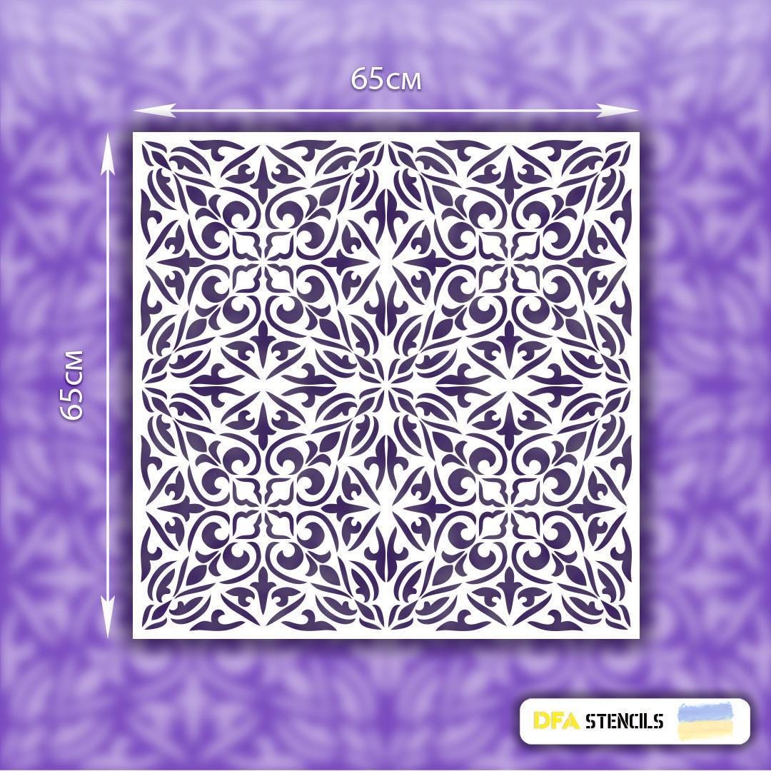 Moroccan Wall Stencil, Reusable Tile Pattern Stencil, Geometric ...