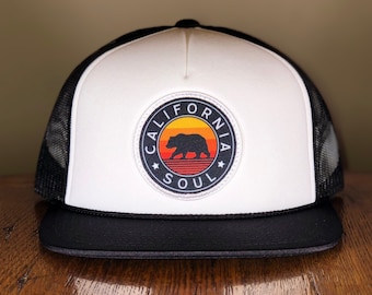 California Soul Flat Bill Foam Trucker Hat - White/Black