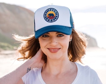 CALIFORNIA SOUL Retro Foam Trucker Hat, Navy/White