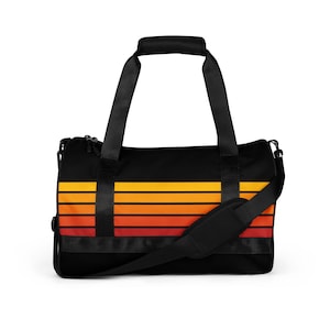Retro Aviator Stripe Black Gym Bag