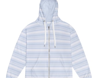 Sweat à capuche zippé unisexe à rayures Coastal Fog
