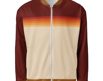 Retro Aviator Stripe Unisex Jacket, Two Tone Desert Sunset Vibes