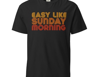 Easy Like Sunday Morning Retro 70s Font - Unisex garment-dyed heavyweight t-shirt by Comfort Colors