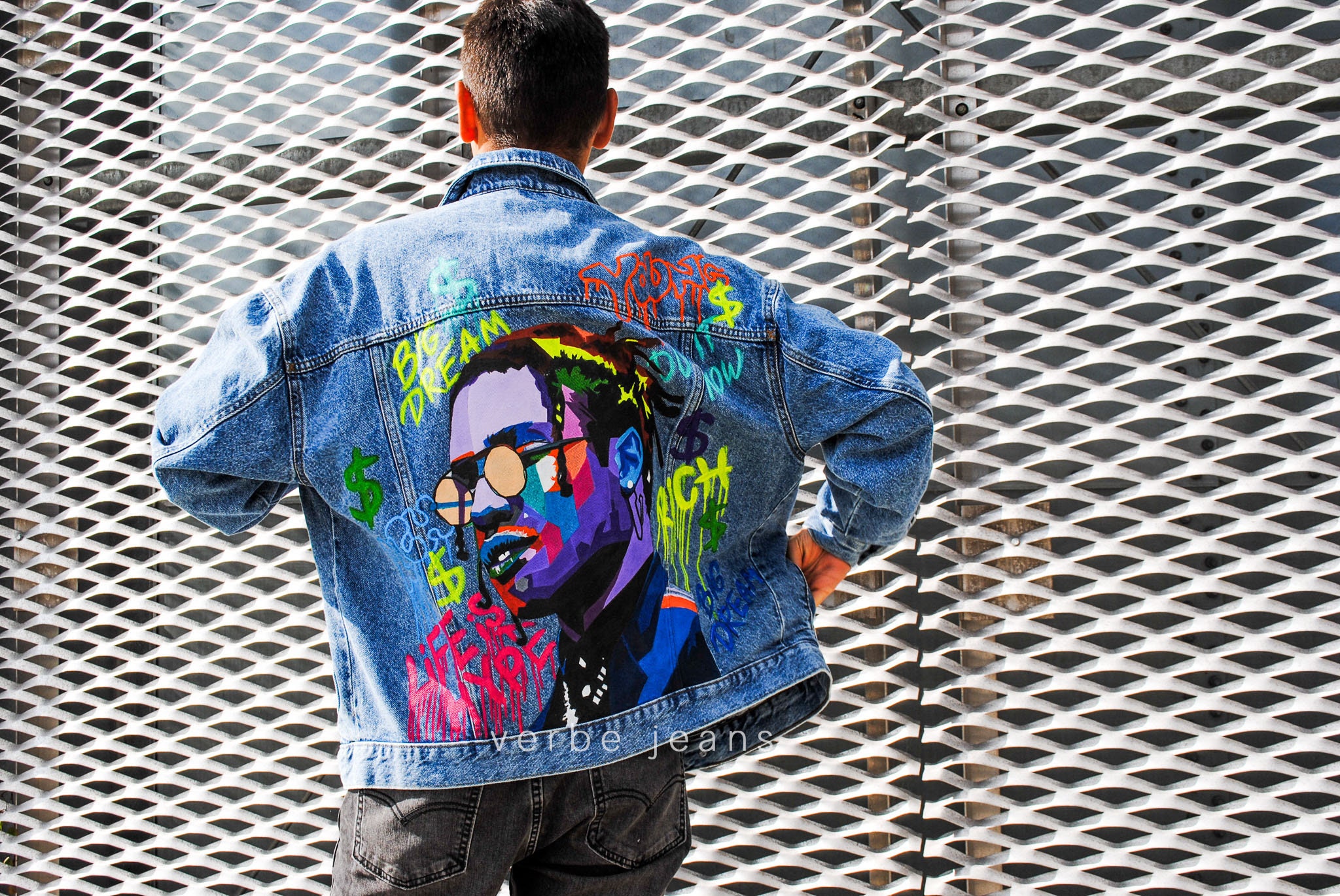 Painted denim jacket for sale 2025