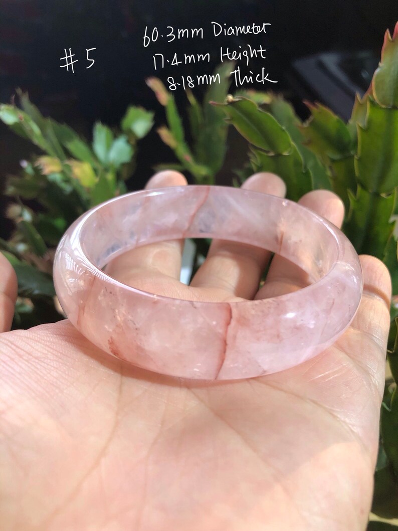 53mm to 60mm Red Multi-inclusions Crystal Bangle