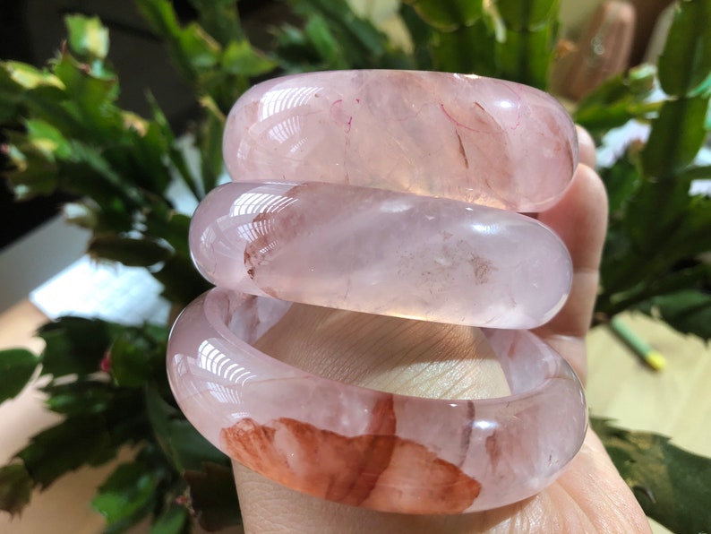 53mm to 60mm Red Multi-inclusions Crystal Bangle