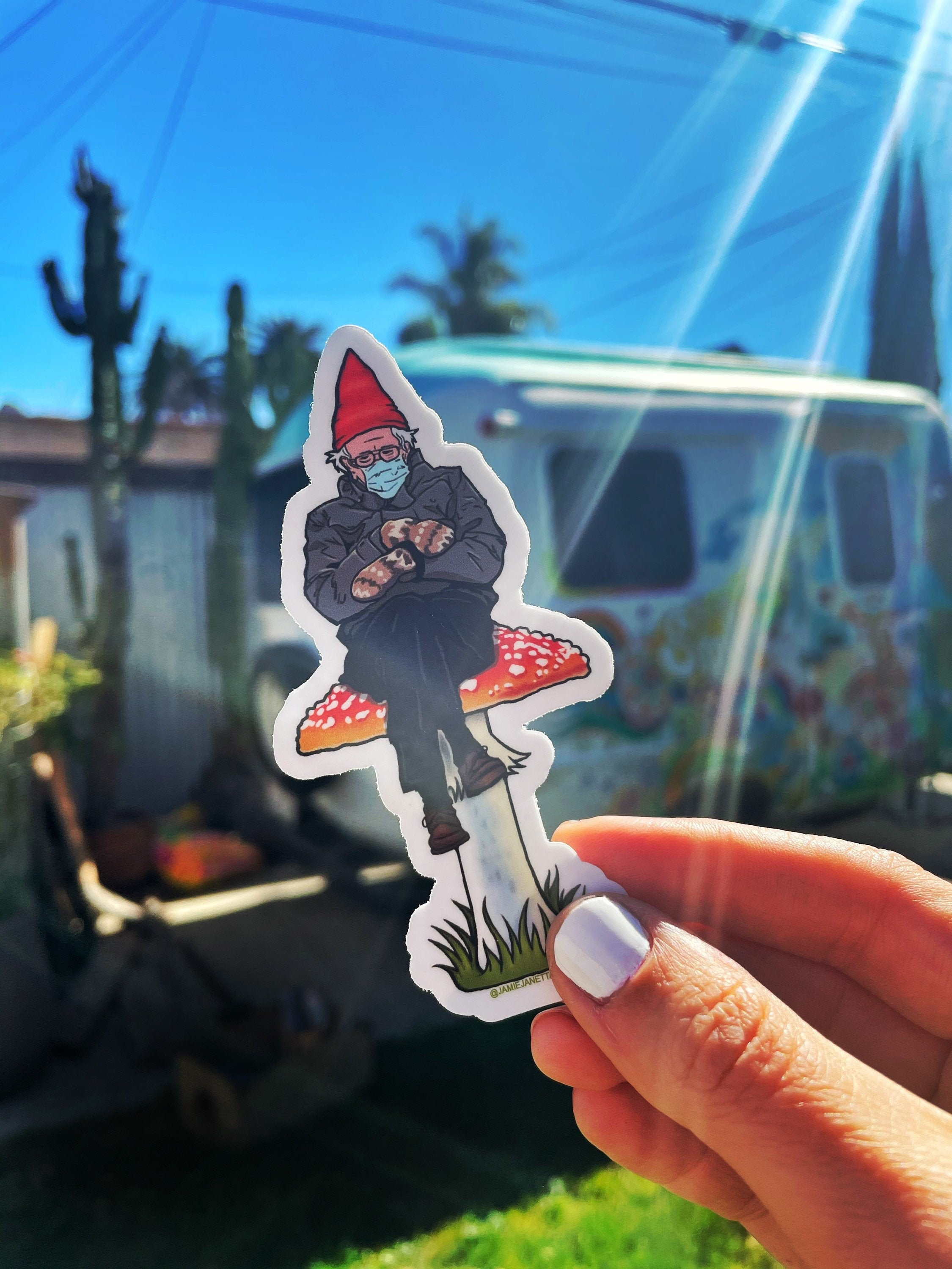 Bernie Sanders Sticker Mushroom Gnome - Protest Gift , Holiday Stocking ...