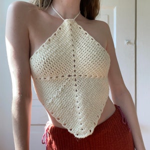 Häkeln Diamant Neckholder Top MUSTER | Anpassbar JEDE GRÖßE