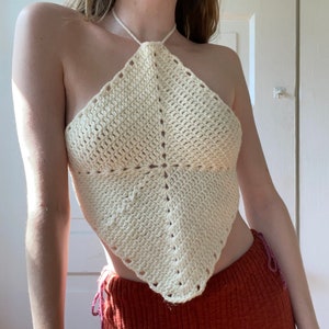 Crochet Diamond Halter Top PATTERN | Customizable ANY SIZE